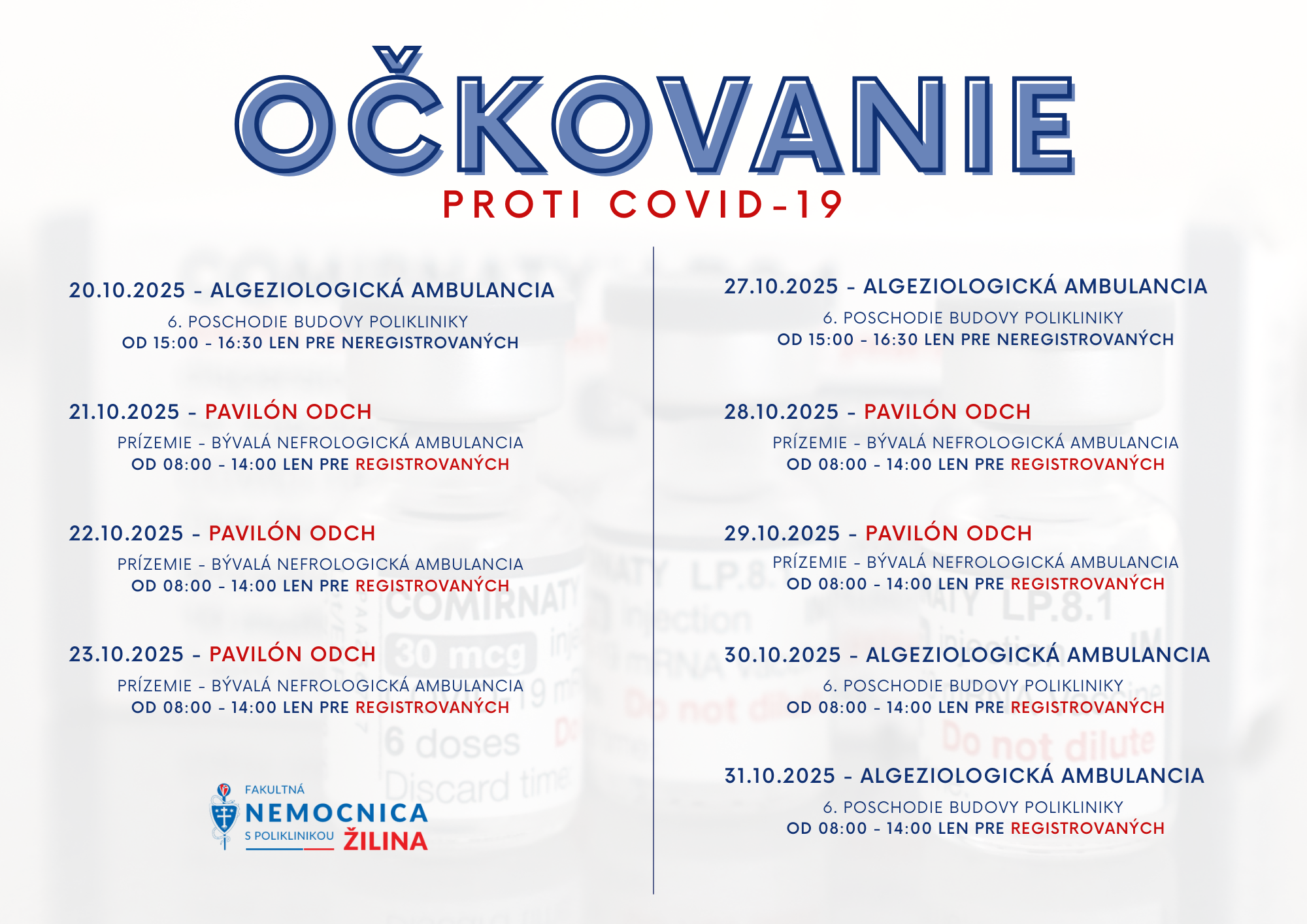 očkovanie covid harmonogram